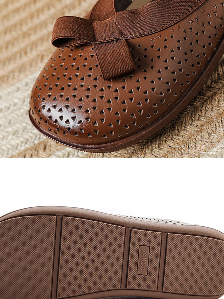 Soft Leather Women Casual Flat Genuine Shoes