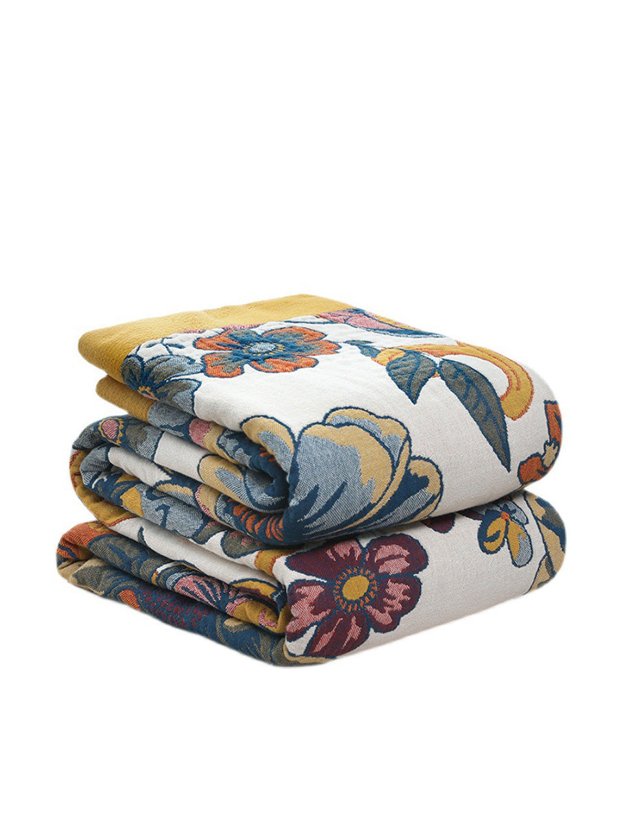 Flower 100%Cotton Sofa Bedcover Blanket