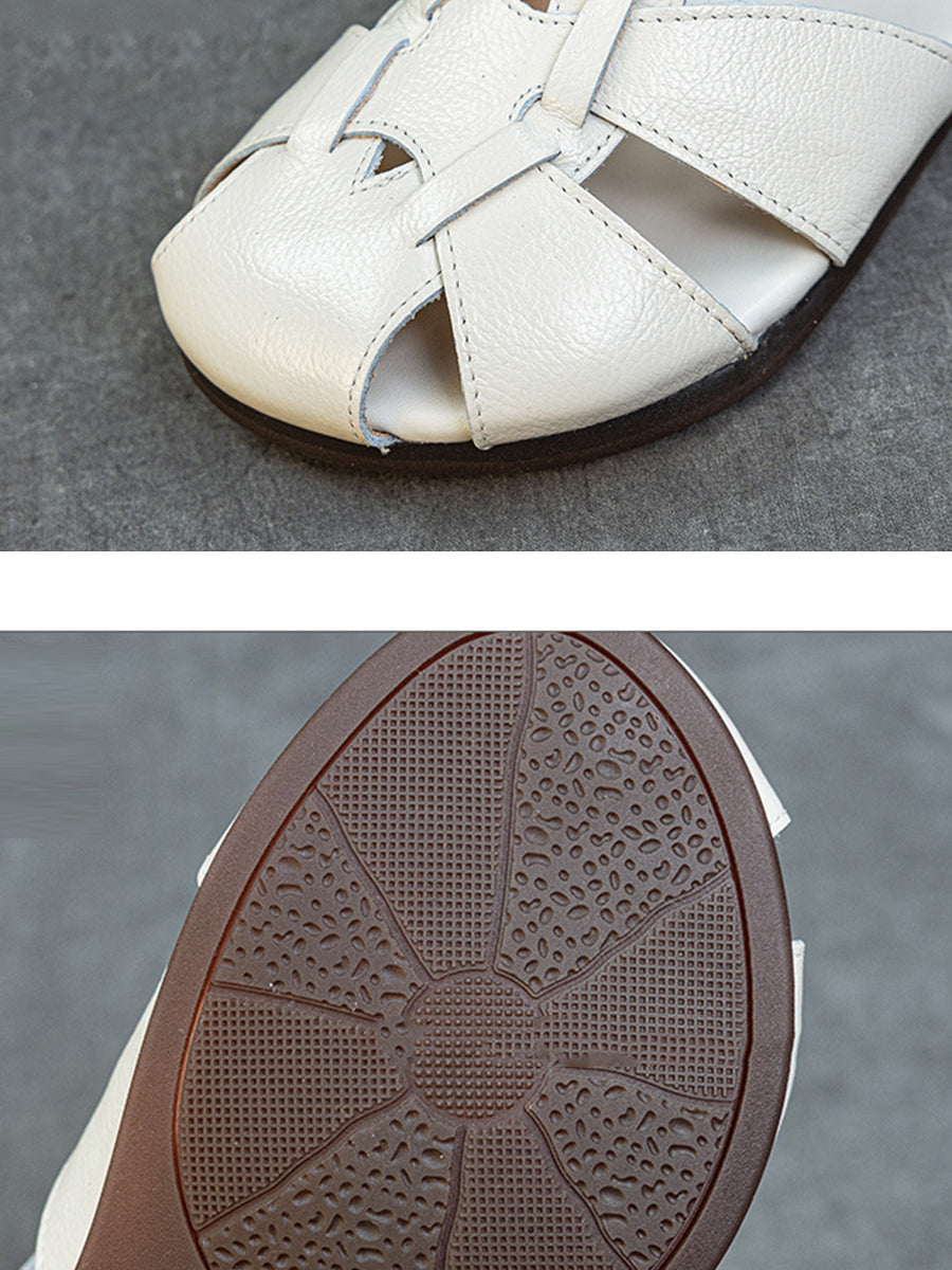 Summer Leather Spliced Sandals Women Soft