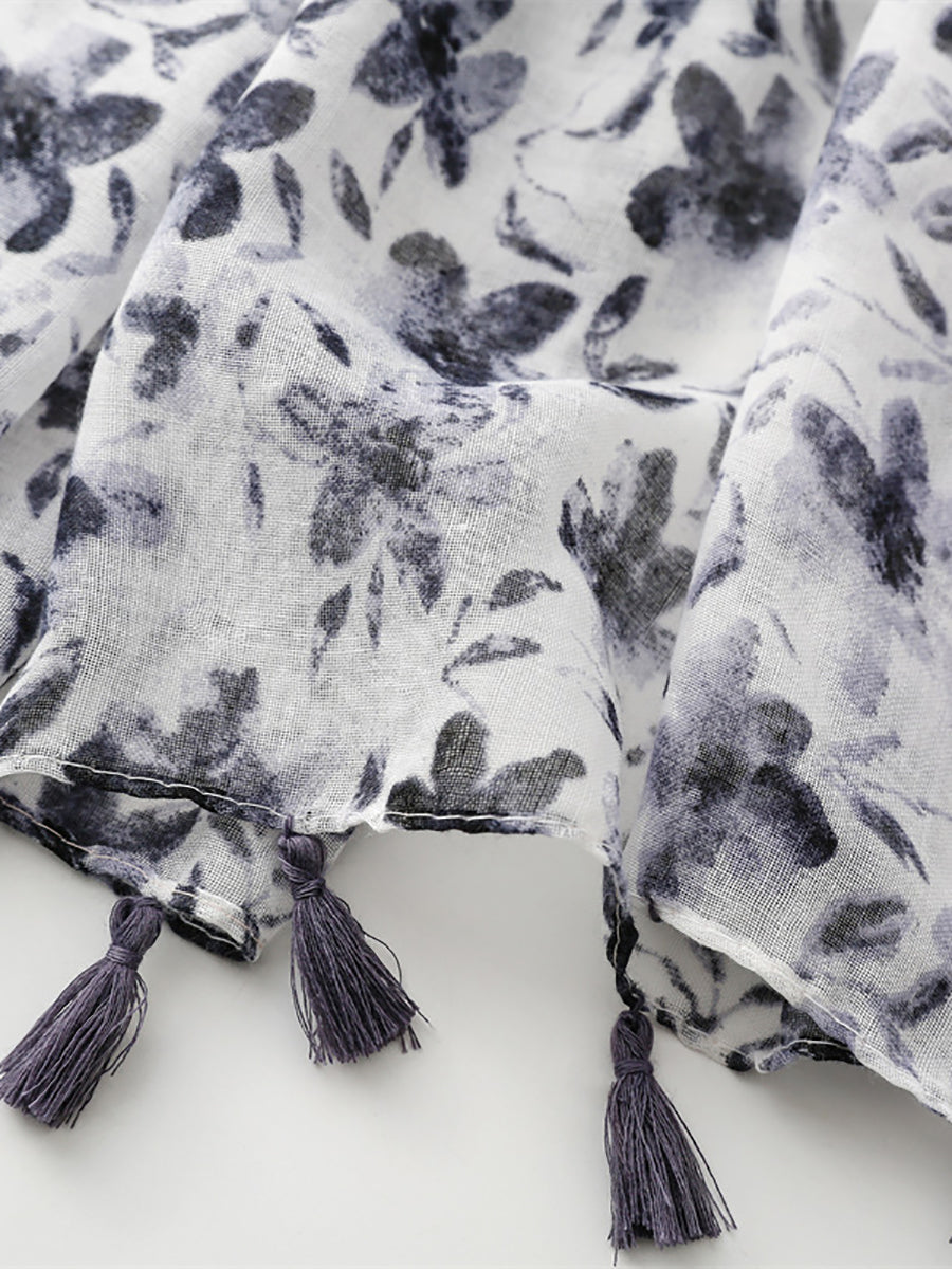 Écharpe châle à pampilles florales pour femmes XX1017