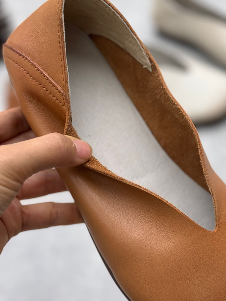 Chaussures d'été à talons bas en cuir souple et solide pour femmes GEM032