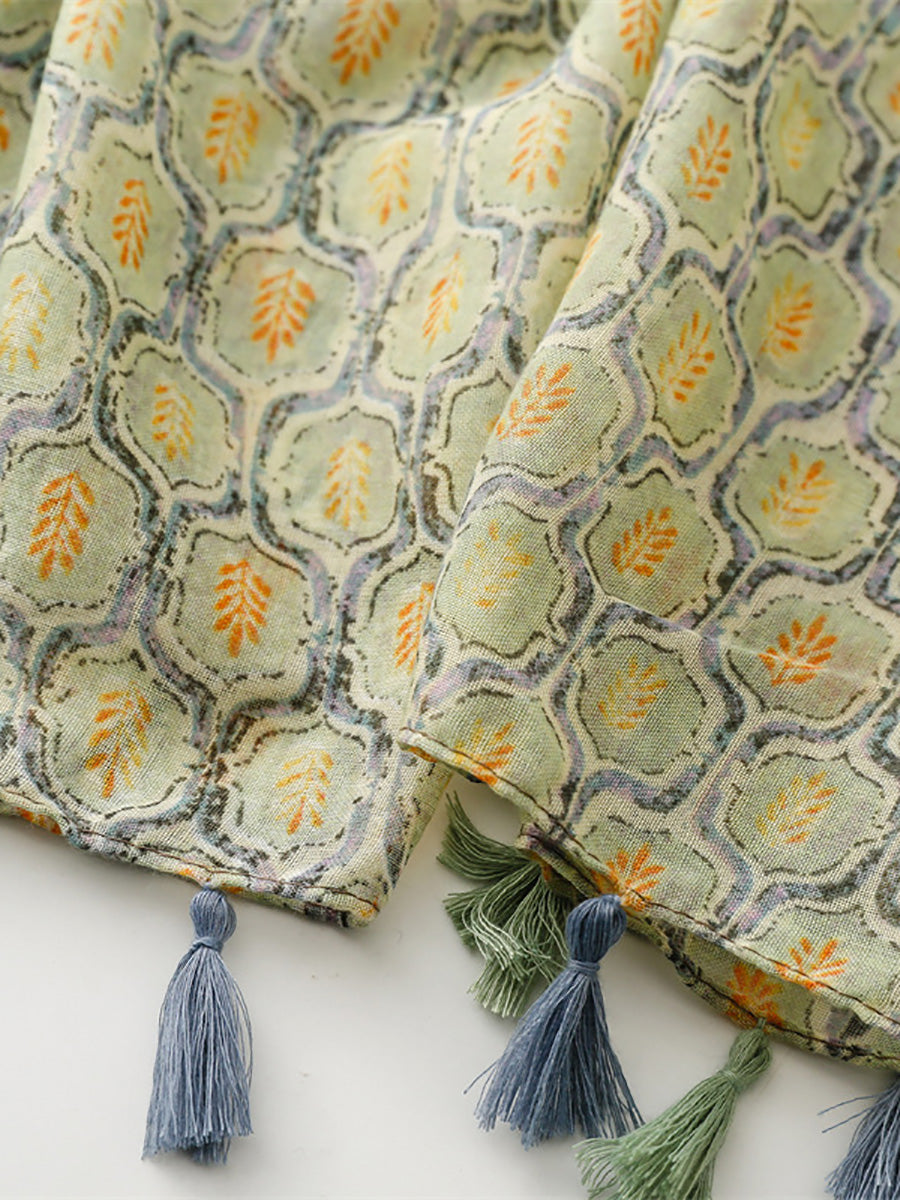 Vintage Sommer Weizen Druck Quaste Schal Schal CC035