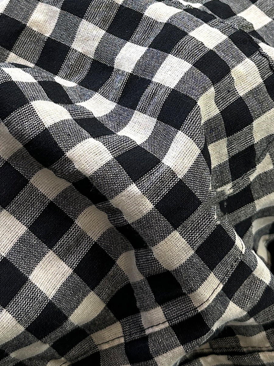 Dress Plaid Summer Women Vintage V-Neck