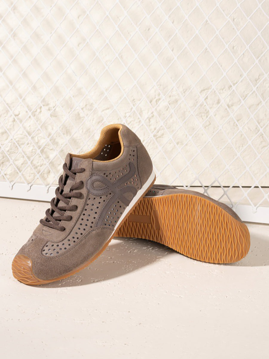 Sport Men Genuine Leather Vintage Shoes Breathable