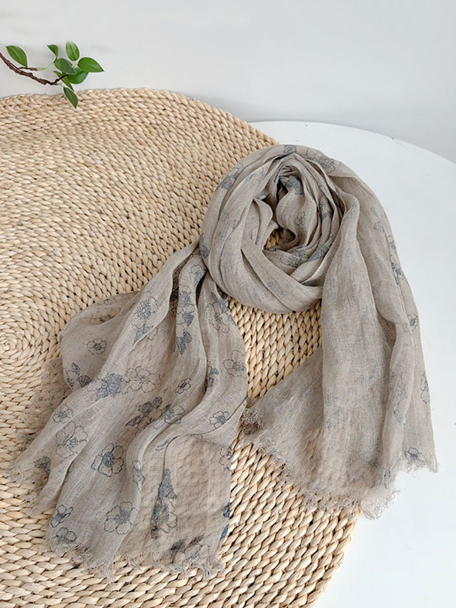 Artsy Summer Thin Scarf Floral Shawl