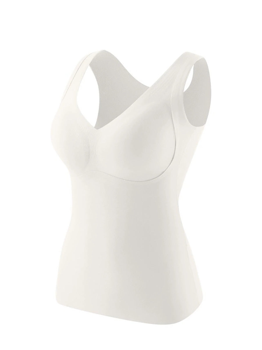 Casual Color Base Vest Pure Autumn Women V-Neck