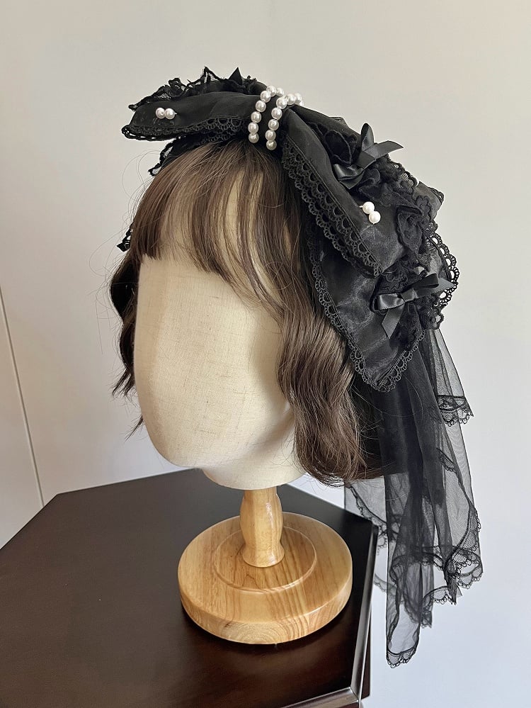 KC Black Veil with / Bowknot Pink