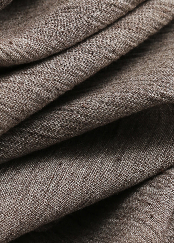 Robe en lin froissée à lacets et épaules dénudées style vacances EE039