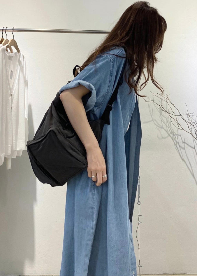 Denim Boho Blue Summer Oversized Holiday Dress