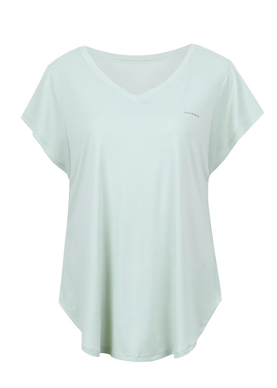 Patchwork Short Light Tops Tank Sleeve Yoga Art Green