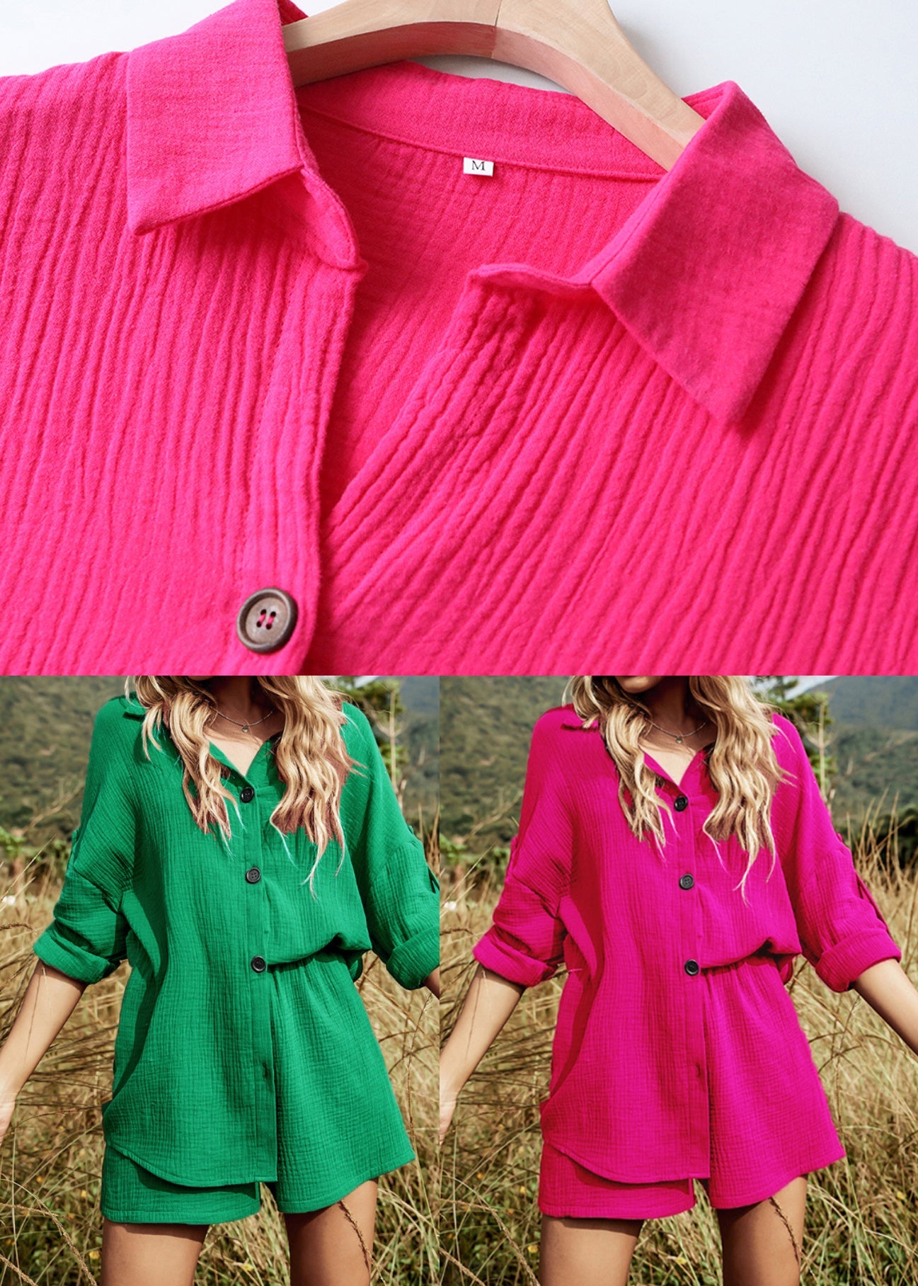 Rose Oversized Cotton Summer Two Womens Set Pieces Art