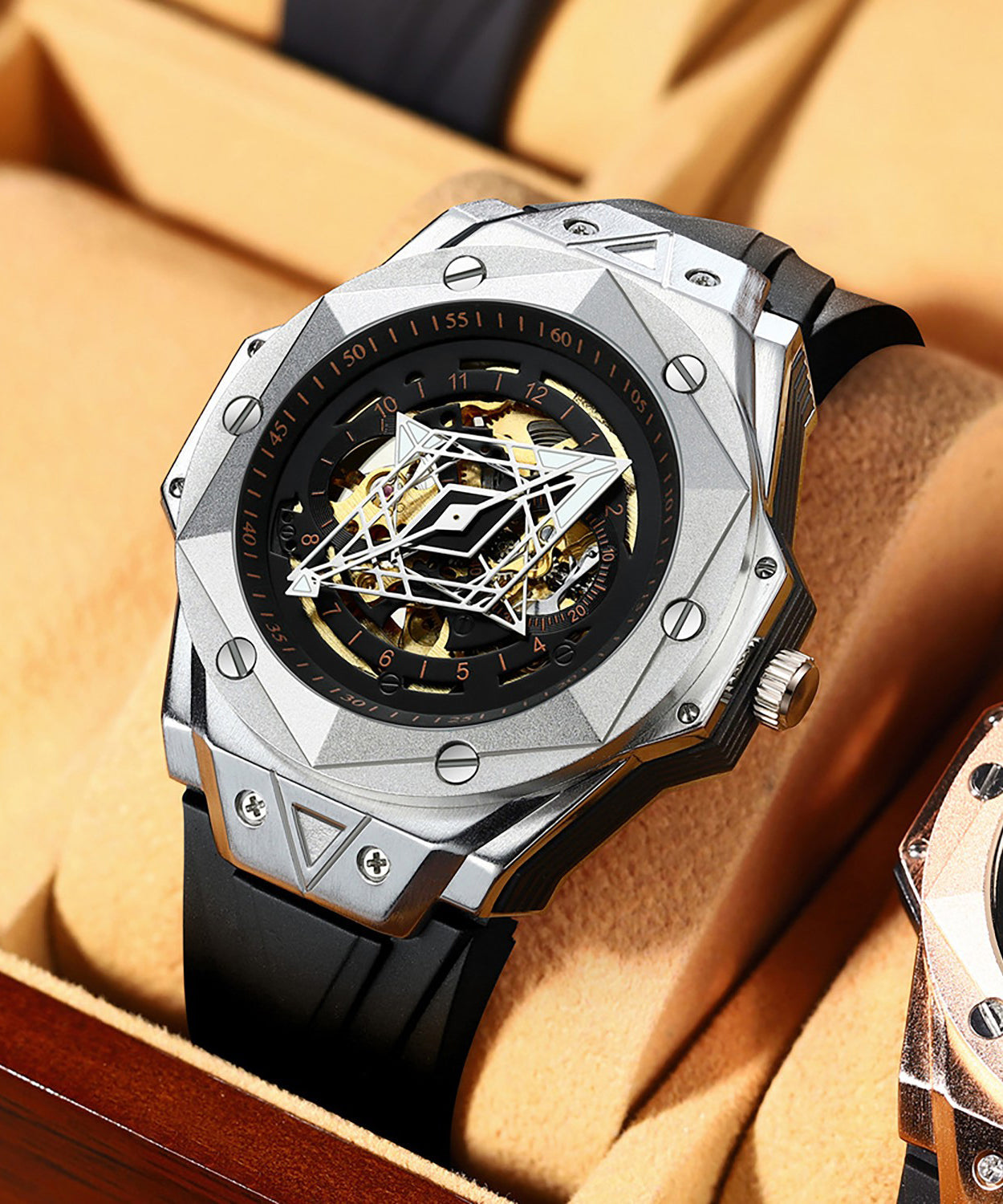 Automatic Gold Leather Rose Beautiful Out Machinery Hollow Fully