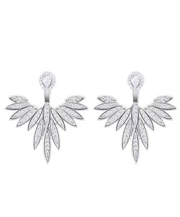 Magnifiques boucles d'oreilles à tige en argent sterling blanc avec zircon tournesol MM084