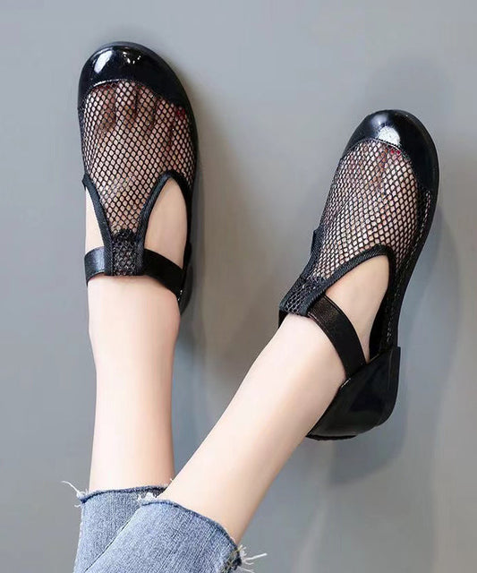 Black Breathable Mesh Hollow Out Best Sandals For Walking DF1001