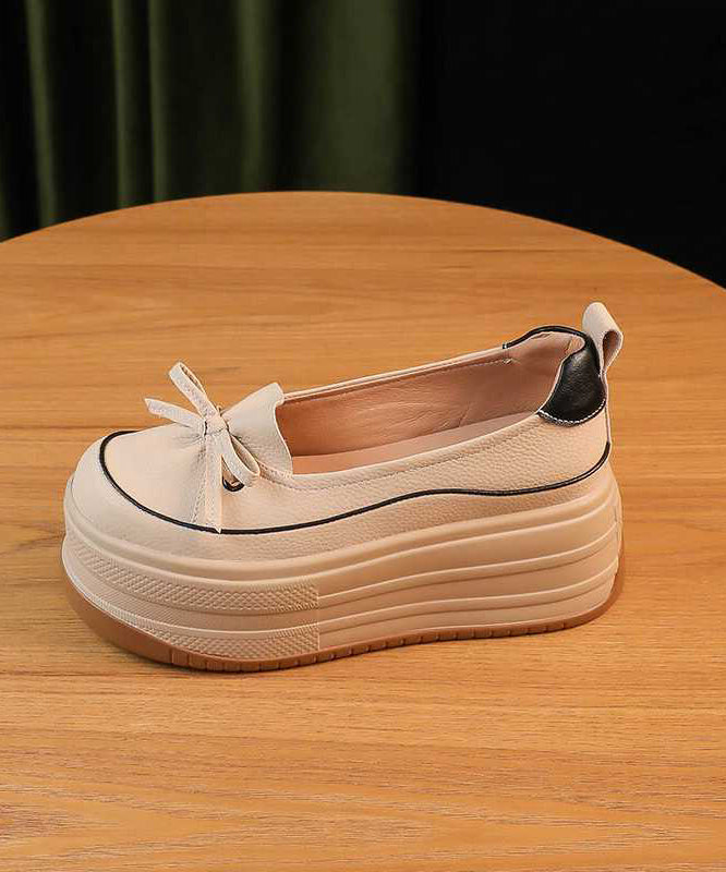Shoes Leather Black Splicing Unique Faux Platform