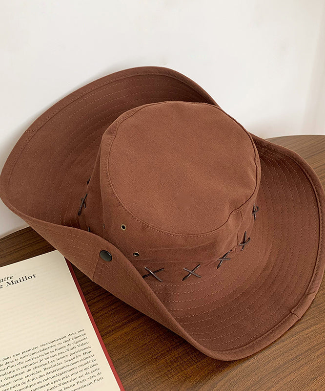 Patchwork Hat Vacation Bohemian Cowboy Khaki