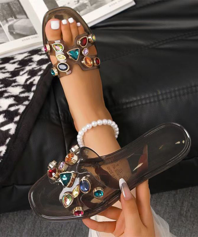 Sandales à bout ouvert en zircon blanc bohème AG1006