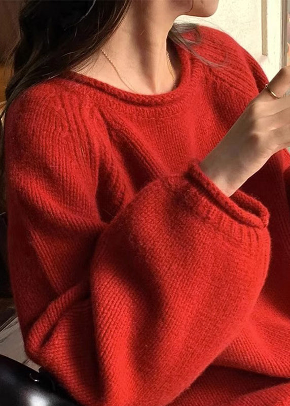 Bohemian Yellow O Neck Patchwork Cozy Knit Sweaters Long Sleeve TU044