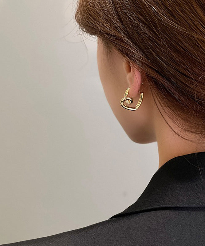 Boho Hoop Gold Love Earrings Alloy