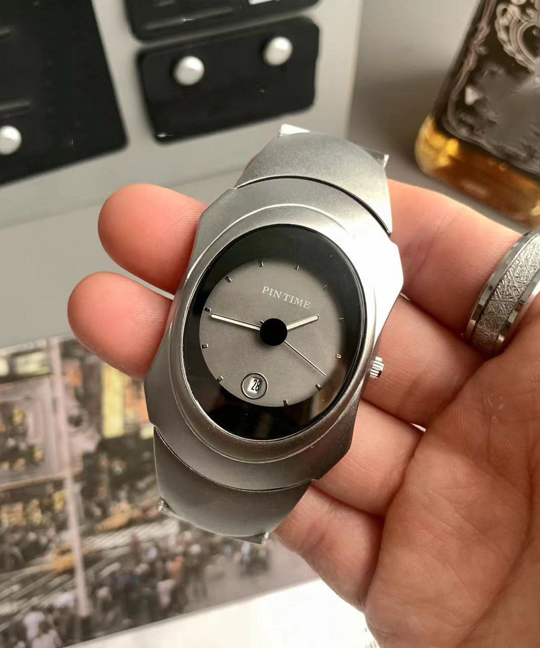 Stainless Quartz Movement Steel Square Watches Boho Green