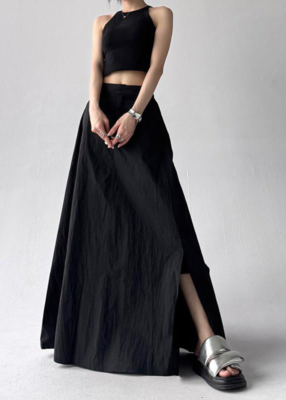 Summer Side Large Grey Skirt A Hem Open Line Boho Exra