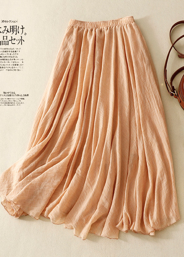 Skirts Khaki Spring Boho Hem Exra Large Linen