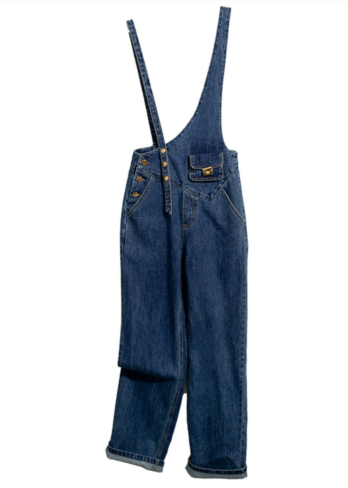 Asymmetrical Navy Jumpsuits Boho Summer Denim Design