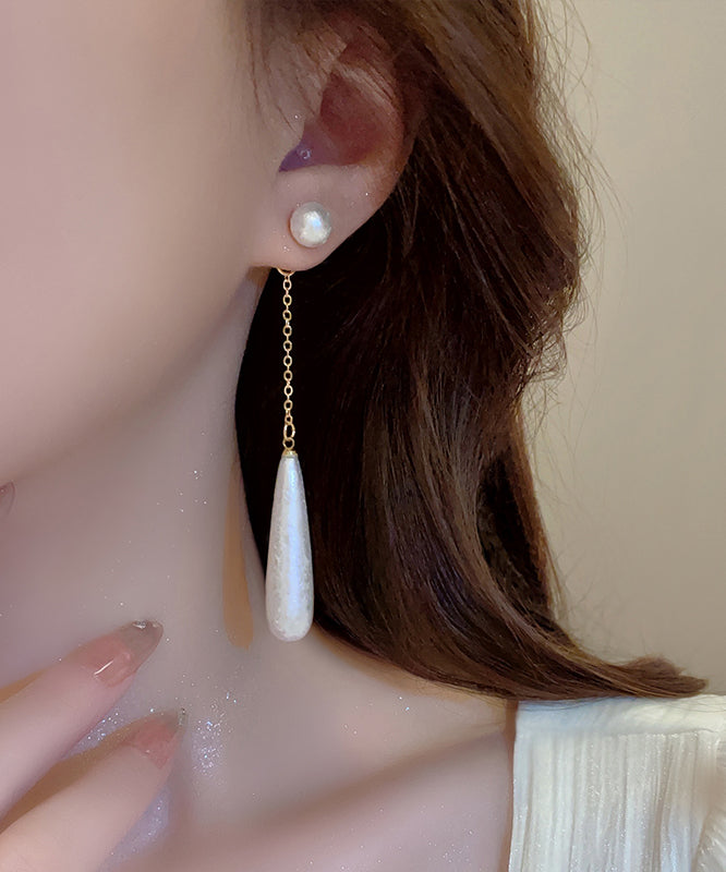 Alloy Pearl White Earrings Copper Drop Water Boho