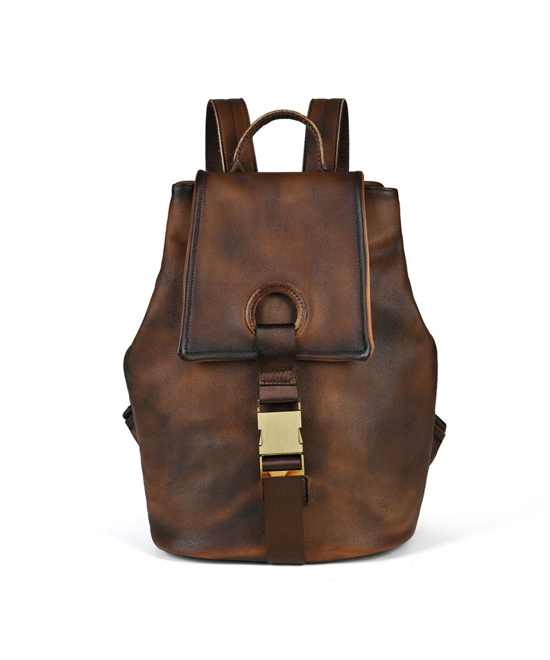 Capacity Backpack Large Brown Boutique Leather Calf Bag