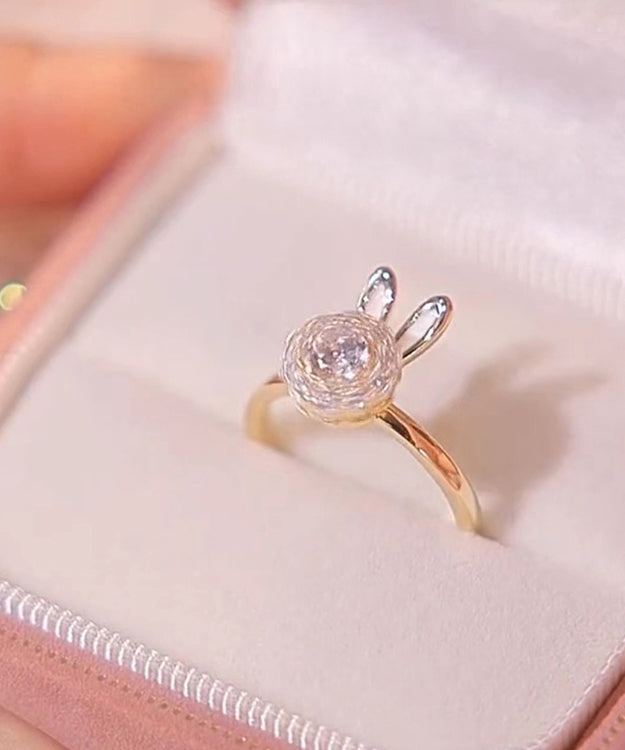 Boutique Goldlegierung Kleine Kaninchen Ringe GH1044