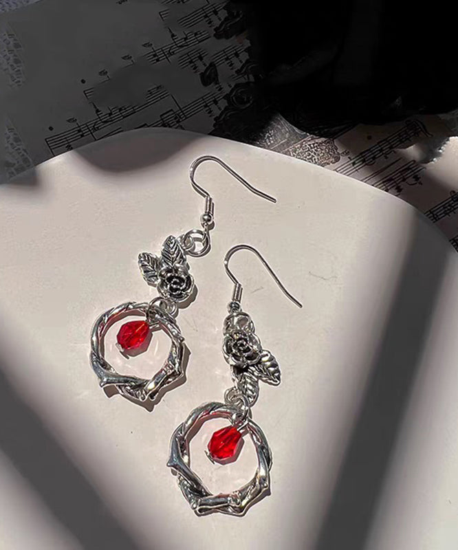 Rose Crystal Sterling Silk Silver Earrings Drop Boutique