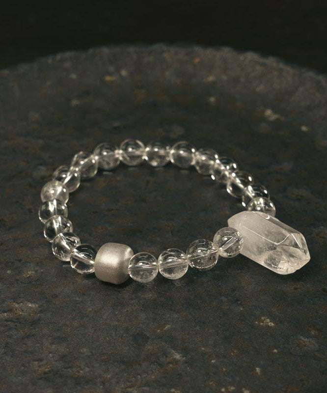 Charm Brief Bracelet Crystal Weave White Asymmetrical Stone Gem