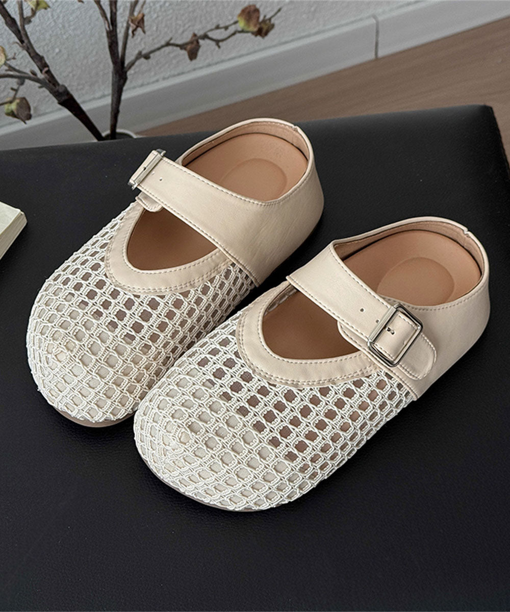 Sandals Slide Faux Leather Platform Fashion Brown Splicing