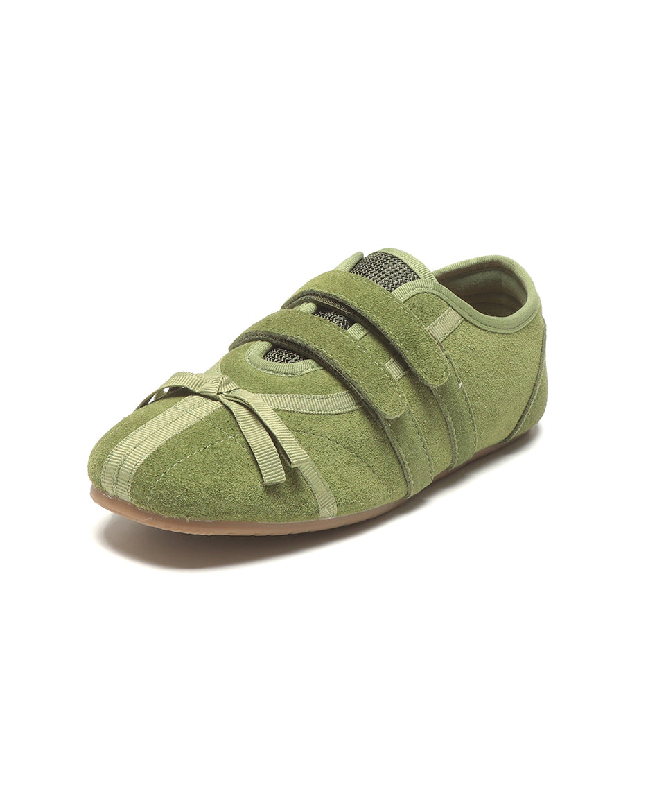 Green Buckle Splicing Flat Suede For Shoes Strap Women Casual