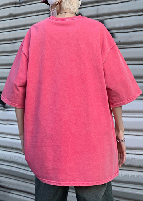 Oversized T Mens Sleeve Half Casual Rose Shirts Cotton Print