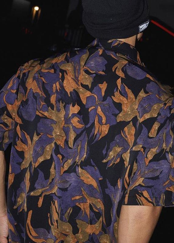 Print Peter Men Chic Pan Cotton Summer Shirt Collar