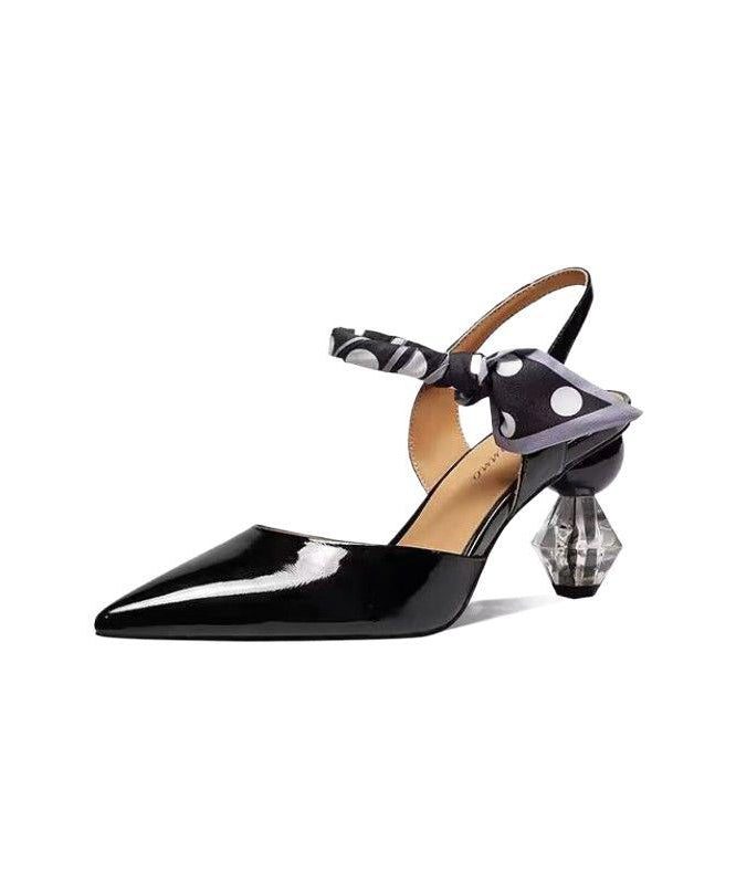 Sandals Faux Toe Yellow Chic Leather Pointed Splicing High Heel