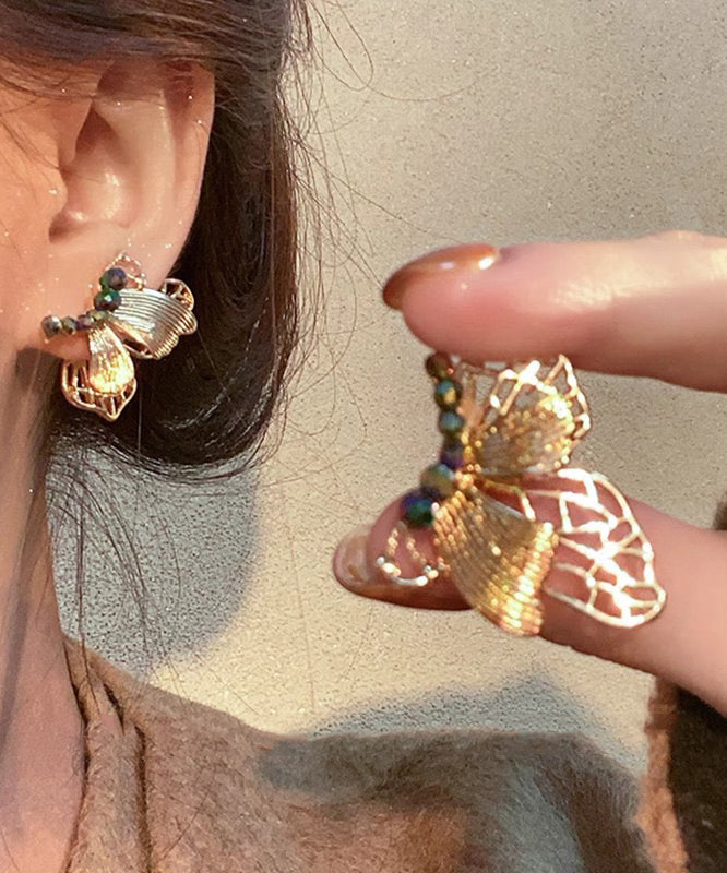 Style Gold Butterfly Ancient Chinese Resin Dharma Stud