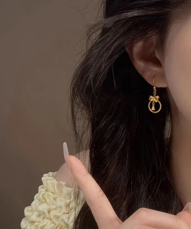 Bow Style Silver Bell Drop Chinese Sterling Gold Overgild Small