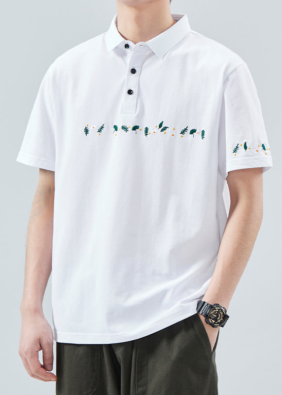 Classy Men Solid Button Print Black Cotton Summer Polo Shirt