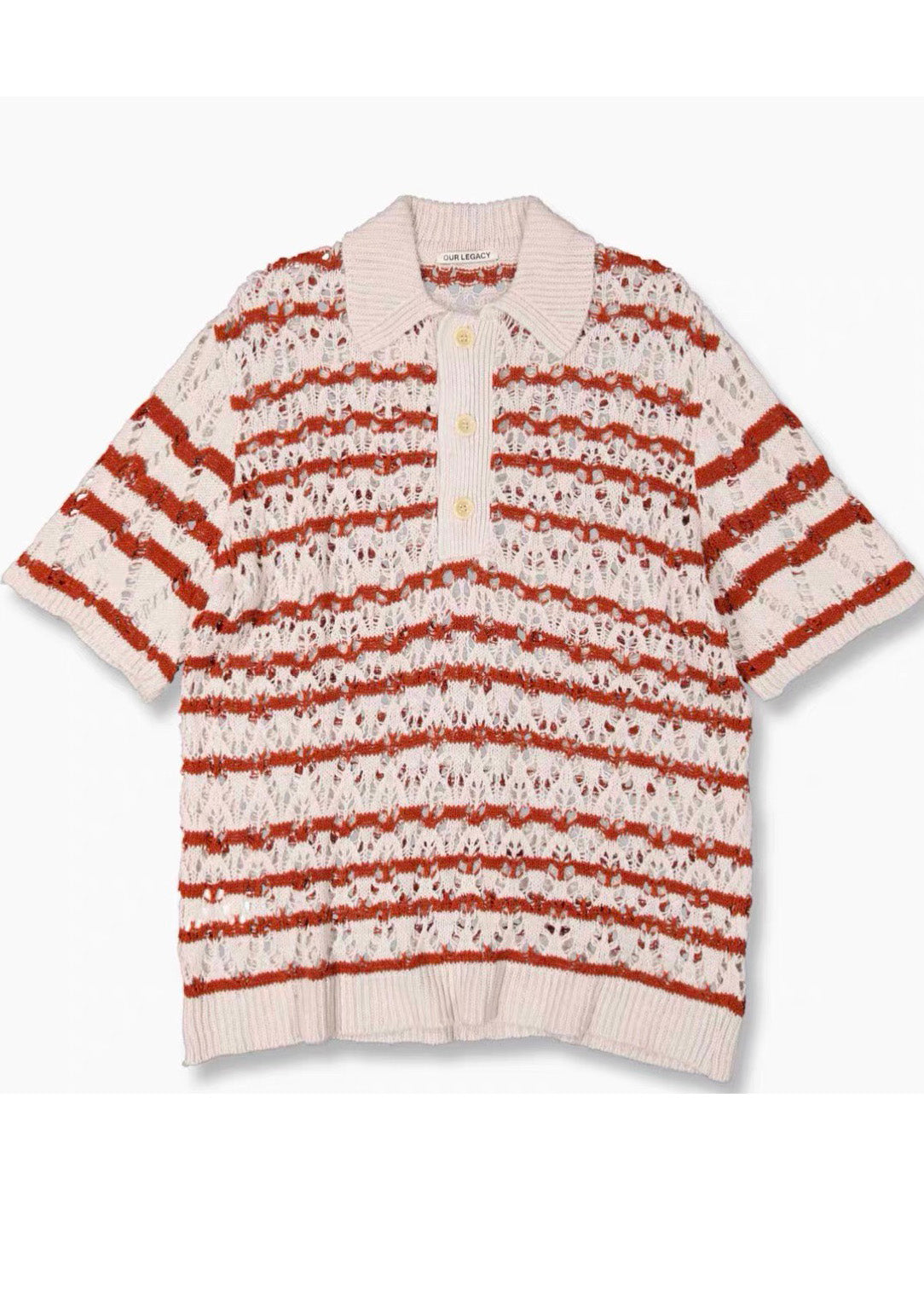 Shirts Summer Knit Striped Hollow Red Classy Polo Mens Out