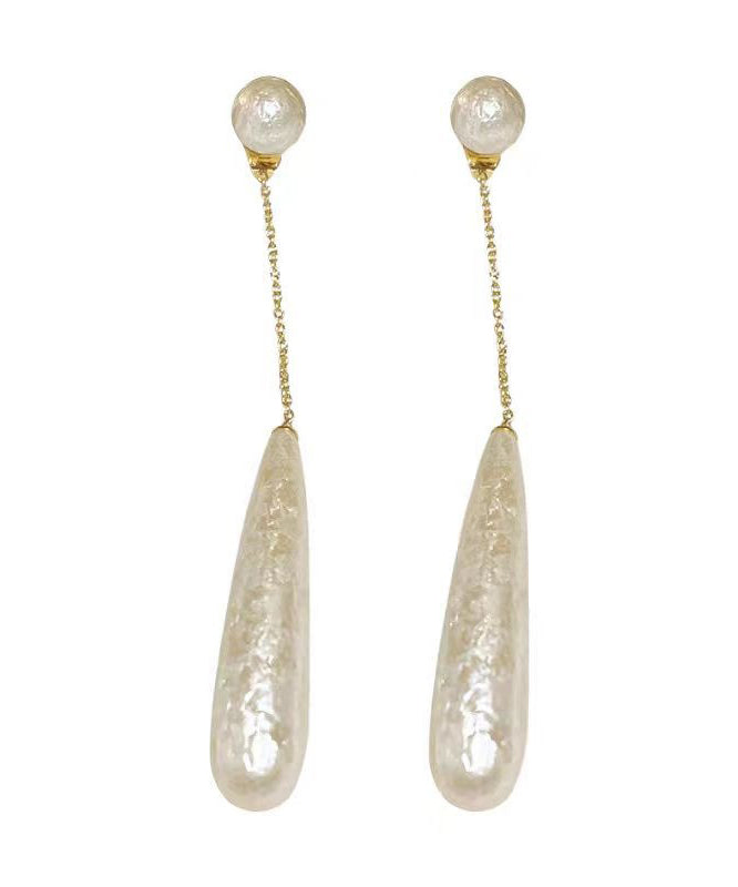 Earrings Tassel Classy White Drop Alloy Pearl Water