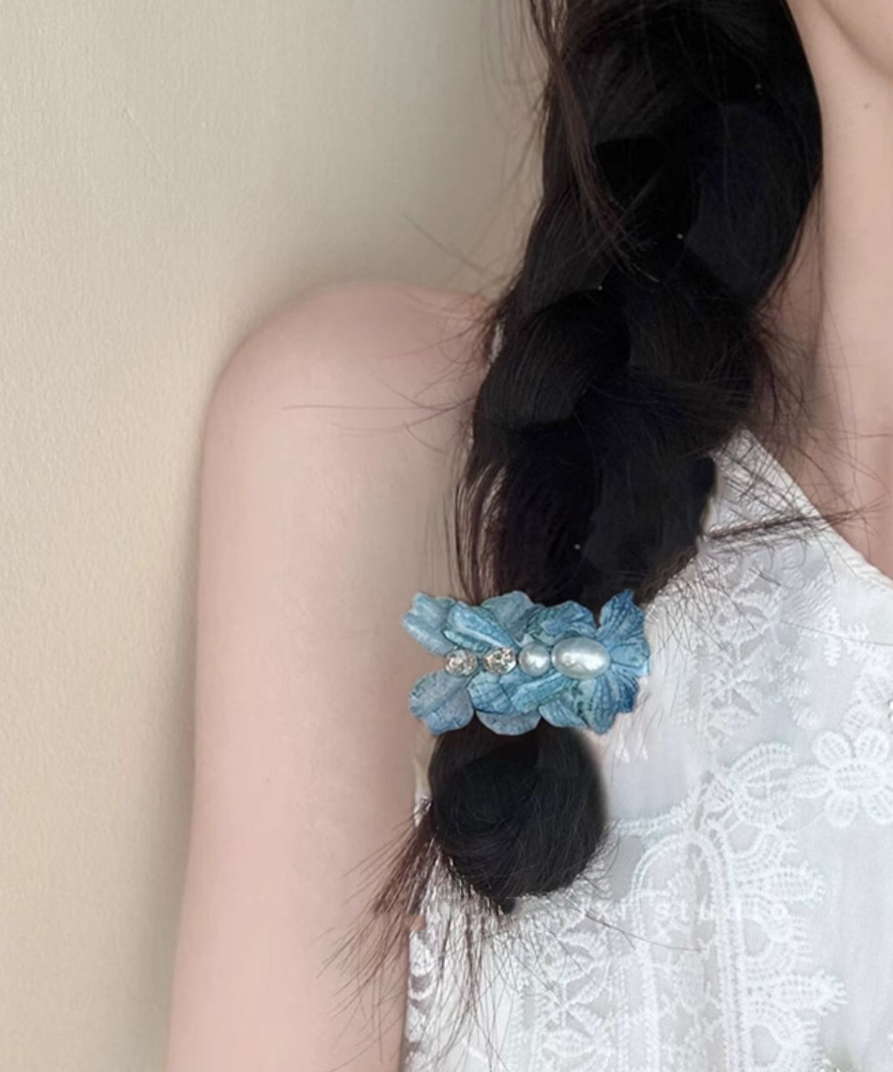 Alloy Pearl Floral Blue Hairpin Zircon Cute