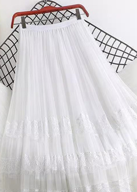 Lace Cute A Tulle Summer Patchwork Pink Line Skirt