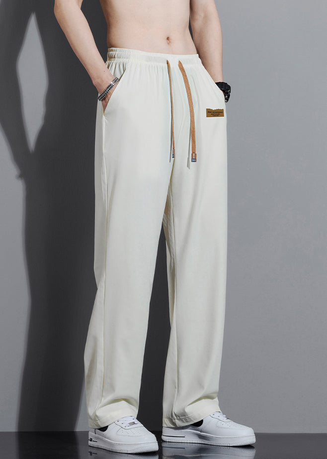 Cute Cotton Trousers Oversized Pants White Spring Mens