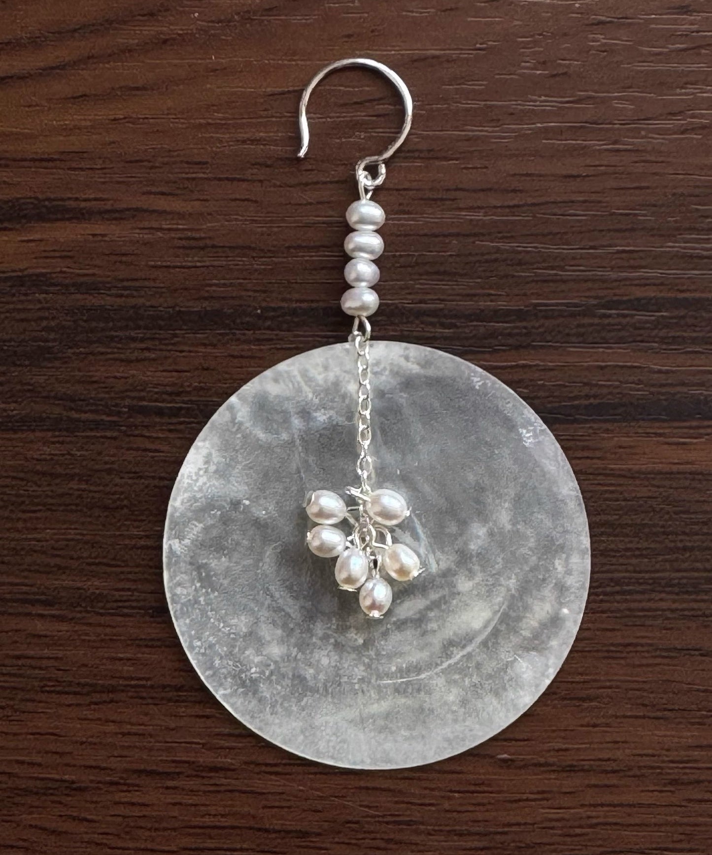 Discs Shell Drop Earrings Copper Silk Pearl DIY