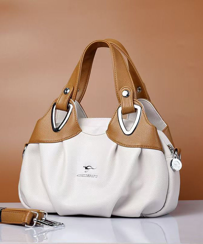 Versatile Black Tote Leather Calf Elegant Red Handbag