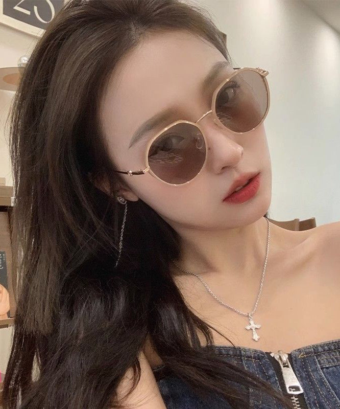 Lunettes de soleil polyvalentes marron foncé de style européen et américain XS1065