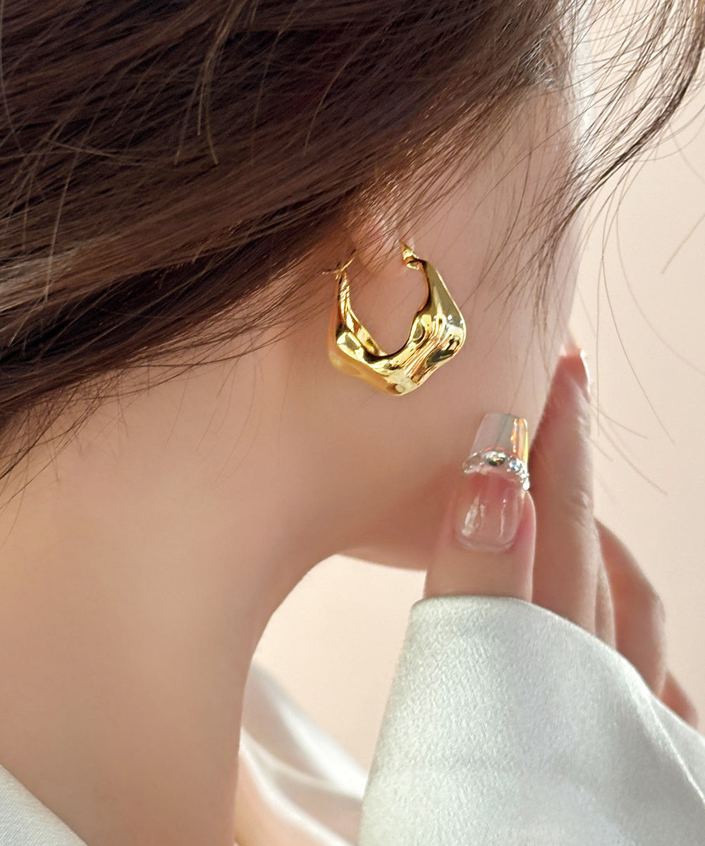 Earrings Gold Overgild Fashion Copper Hoop