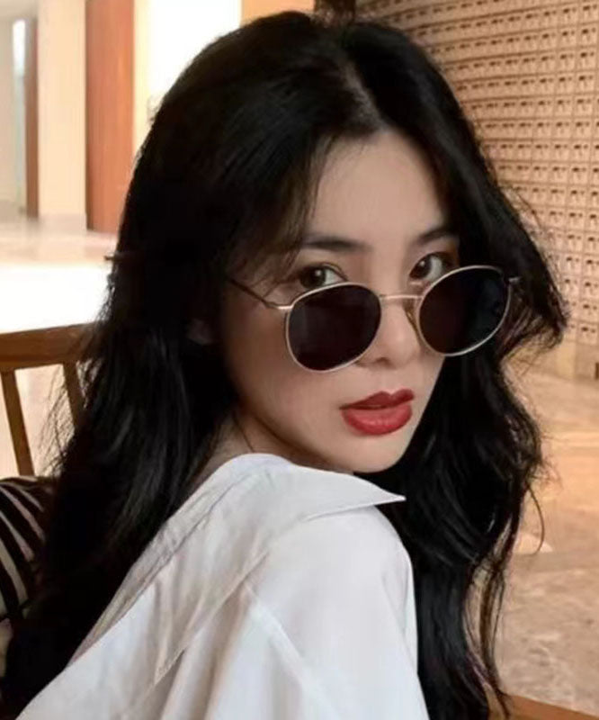 Lunettes de soleil tendance grises à petit visage, monture ronde, style Hong Kong, anti-UV, haute qualité, XS1050